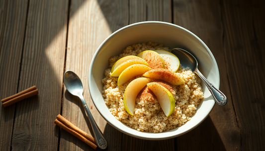 Ricetta Colazione Zerosbatti: Quinoa, Cannella, Pera